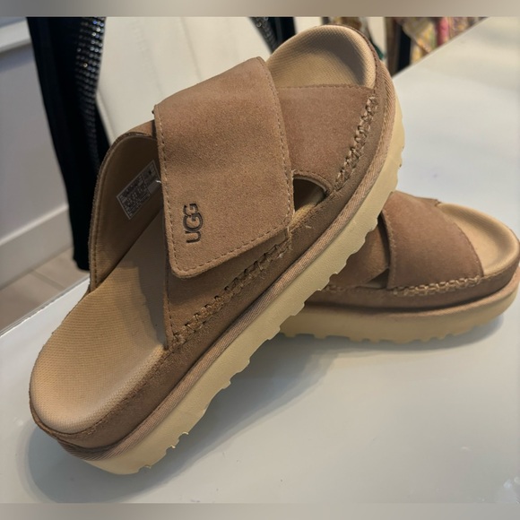 UGG Shoes - UGG WOMEN'S GOLDENSTAR CROSS SLIDE SANDALS